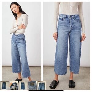 NWT Rails Getty High Rise Cropped Wide Leg Jeans